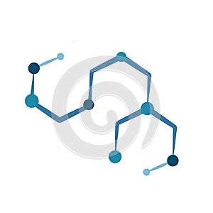 Hexagonal molecule badge. Molecular structure logo, molecular grids and chemistry hexagon molecules templates. Dna macromolecule,