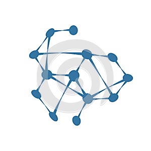 Hexagonal molecule badge. Molecular structure logo, molecular grids and chemistry hexagon molecules templates. Dna macromolecule,