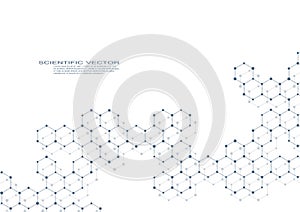 Hexagonal molecule DNA. Molecular structure of neurons system. Genetic and chemical compounds. Chemistry, medicine