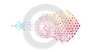 Hexagonal Network: Abstract Geometric Data Grid Pattern, vector design Generative AI