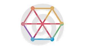 Hexagonal network, connection, data, technology, global, vector design Generative AI