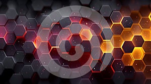 Hexagonal pattern creating a honeycomb-like structure. Dark hexagons are