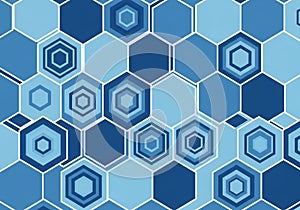 Hexagonal pattern featuring various shades of