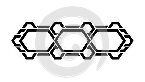 Hexagonal Pattern Geometric Chain Link Abstract Technology Design, vector design Generative AI