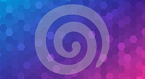 Hexagonal pattern with a gradient background transitioning from blue to pink. Each