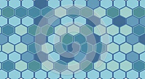 Hexagonal Pattern in Shades of Blue and Green