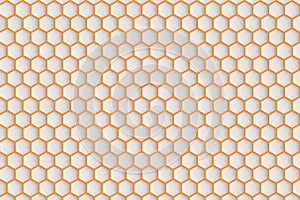 Hexagonal patterned surface.