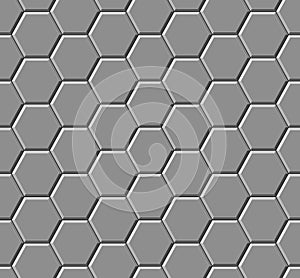 Hexagonal paving slabs. Seamless pattern
