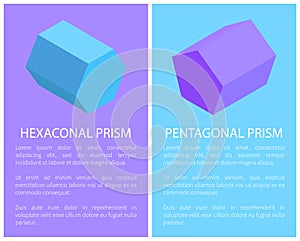 Hexagonal and Pentagonal Prisms, Colorful Banner