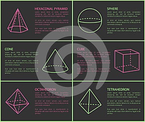 Hexagonal Pyramid and Sphere Vector Illustration