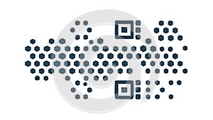 Hexagonal QR Code Pattern Tech Abstract, vector design Generative AI