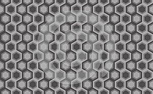 Hexagonal seamless pattern. Greyscale. Industrial texture, vector.