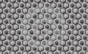 Hexagonal seamless pattern. Greyscale. Industrial texture, vector.