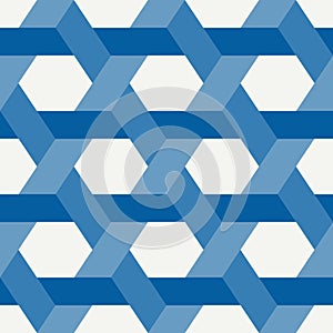 Hexagonal seamless pattern. Honeycomb surface print. Mosaic tiles background. Wicker, weave, entwine geometric ornament