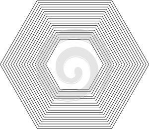 6 sided polygon line 18 concentric same thickness
