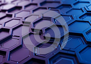 Hexagonal shapes create a three-dimensional, futuristic pattern. This abstract design