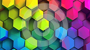 Hexagonal Spectrum: Vibrant Patterned Background