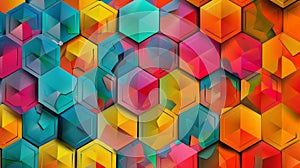 Hexagonal Spectrum: Vibrant Patterned Background