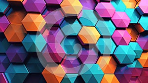 Hexagonal Spectrum: Vibrant Patterned Background