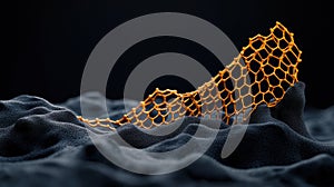 Hexagonal structure on textured surface abstract and modern design dark background