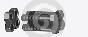 Hexagonal thread nut stud bolt