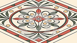 Hexagonal Tile with Geometric and Floral Patterns, vector design Generative AI