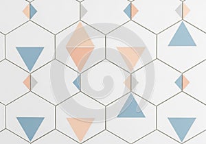 Hexagonal tiles arranged in a grid