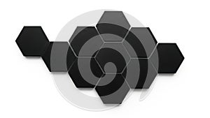 Hexagonal tiles pattern isolated on white background