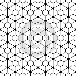 Hexagonal tilled pattern.