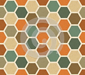 Hexagonal vintage vector seamless pattern