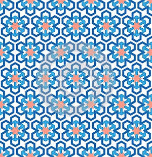 Hexagonal winter snowflake pattern