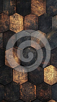 Hexagonal Wooden Texture Background