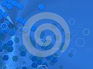 Hexagons in differnts shaphes with bright bACKGROUND