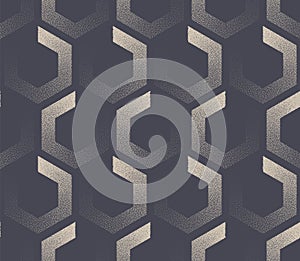 Hexagons Fashionable Seamless Pattern Vector Dot Work Trendy Abstract Background