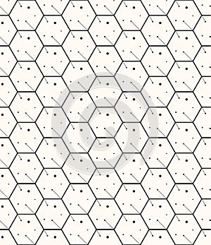 Hexagons gray simple seamless pattern