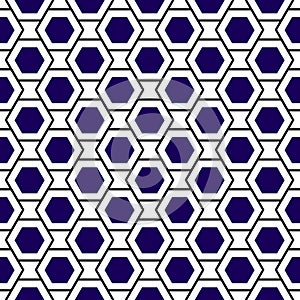 Hexagons grid geometric seamless background