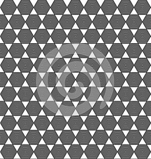 Hexagons in hexagons tiles seamless background