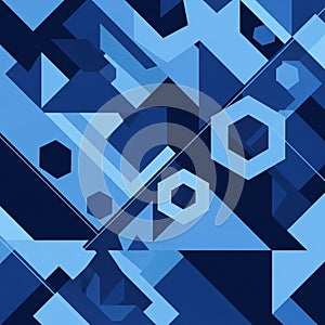 Hexagons, and parallelograms are arranged to create a dynamic