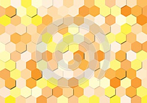 Vector Yellow and Orange Hexagons Texture for Abstract Background