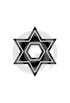 Hexagram Art vector illustration isolated in white background photo