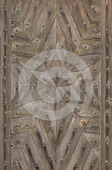 Hexagram formed from wooden planks. Background texture photo