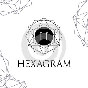 Hexagram Vector Polygonal Logo Letter H photo