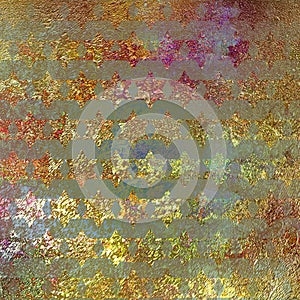 Hexagrams, david stars pattern old metalic background