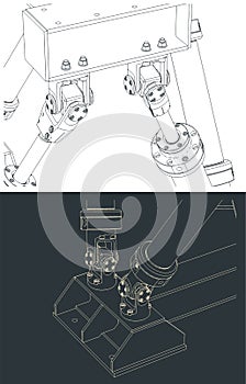 Hexapod mechanism close-up