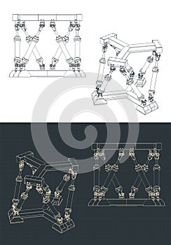 Hexapod mechanism drawings