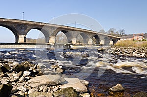 Hexham Bridge and rapids photo