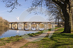 Hexham Bridge and riverside path