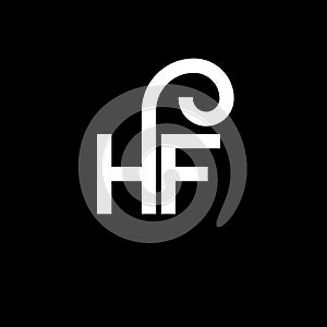 HF letter logo design on black background. HF creative initials letter logo concept. hf letter design. HF white letter design on