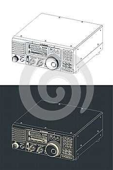 HF transceiver isometric drawings