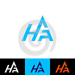 HFA letter logo design. HFA logo design. H F A icon